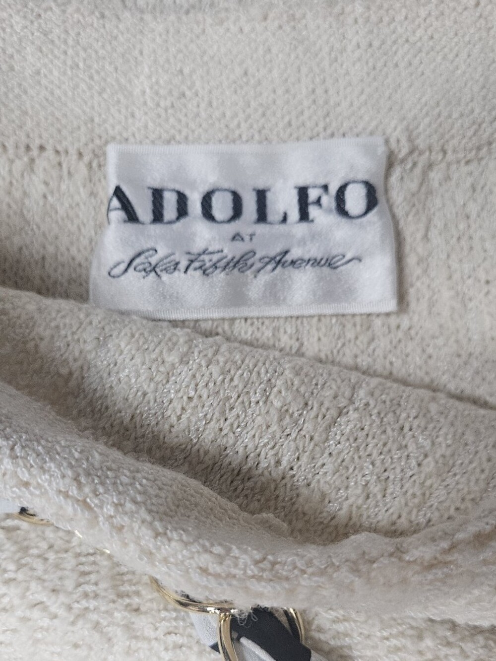 Vintage Adolfo at Saks Fifth Avenue Cream wool Skirt Suit Set – Made in USA - Picture 9 of 10